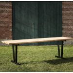 Tafel met stalen onderstel 2,40m