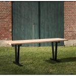 Tafel met stalen onderstel 2m